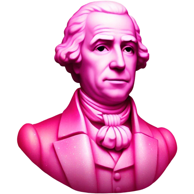 Pink ombre James Madison Statue with glitter  emoji