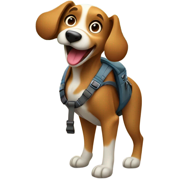 Hiking dog emoji