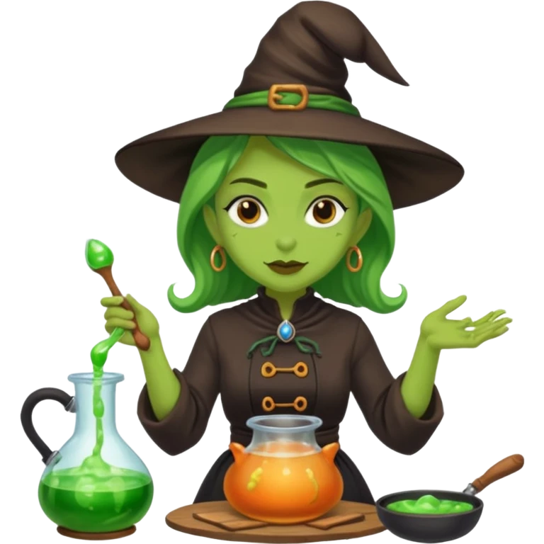 green witch cooking potion emoji