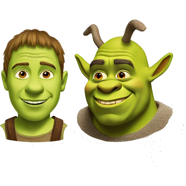 Shrek and donkey on a beech emoji