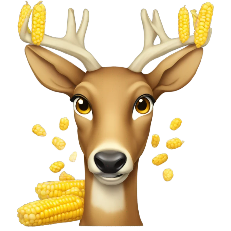 Deer eating corn emoji