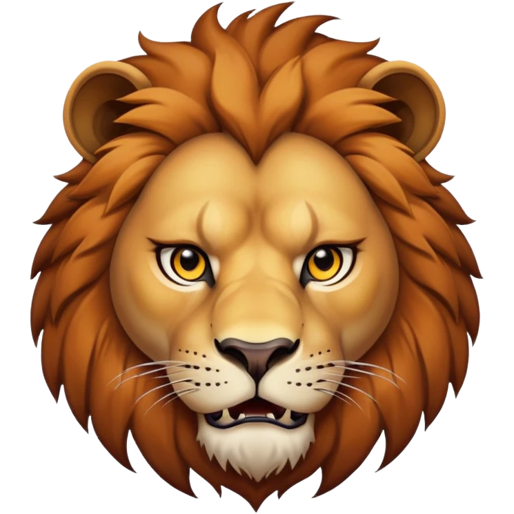 nasty lion looking sideways with mean fierce expression emoji