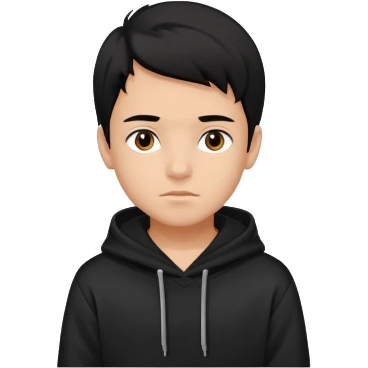 Chłopak ciemno brązowe oczy czarne włosy bluza czarna i taki bardziej żeby wyglądał na 18 latka emoji
