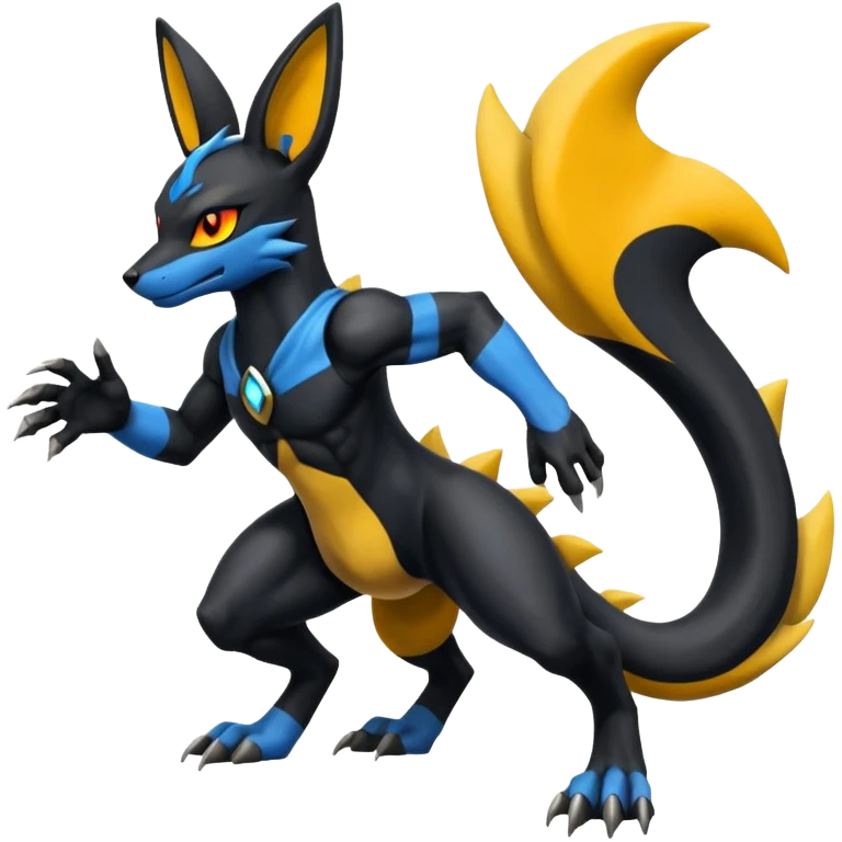 Umbreon-Lucario-Salandit-Zeraora-fusion, full body emoji