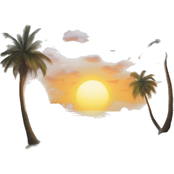Cuadro pintura en mar atardecer emoji