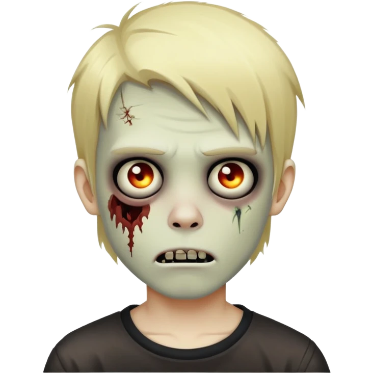 Boy zombie with blonde emo hair emoji