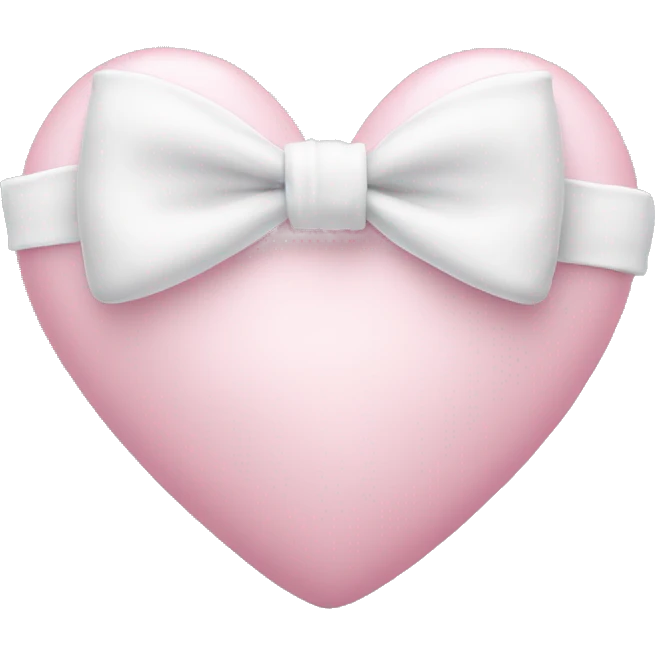 Pastel pink heart with white bow emoji