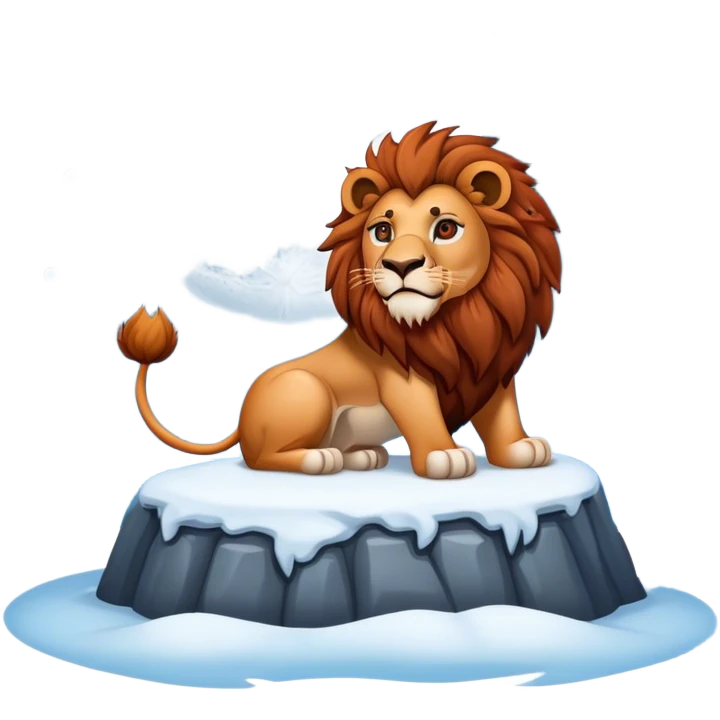 Full snow moon and a big lion  emoji
