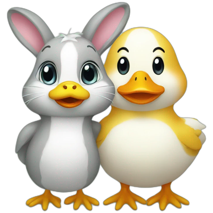 Bunny and a duck emoji