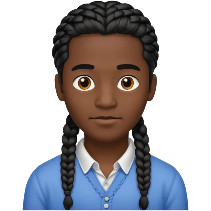 men and, haired, braided, black hair emoji