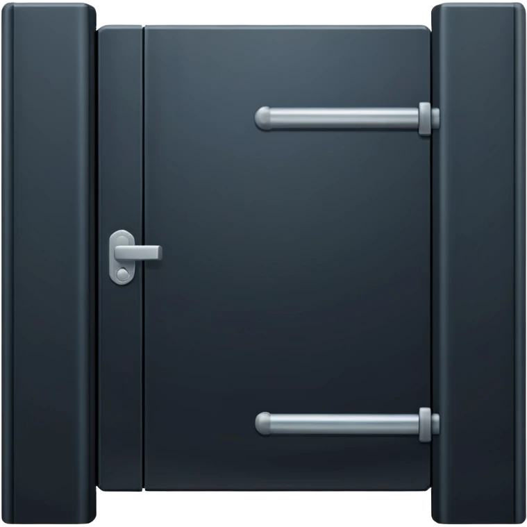 iOS emoji, minimal dark gate, sealed door, flat design emoji