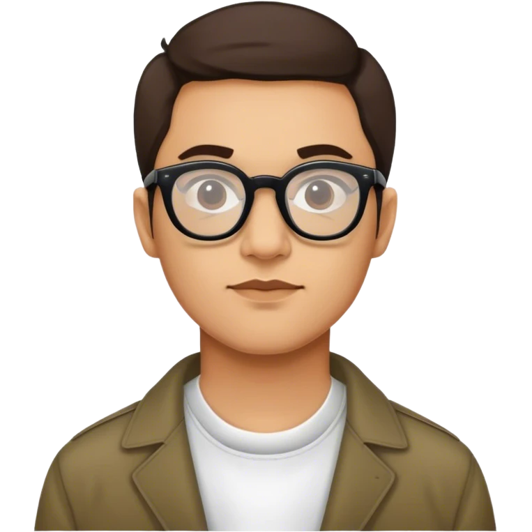 30 year old gut in thick glasses wearing supreme emoji