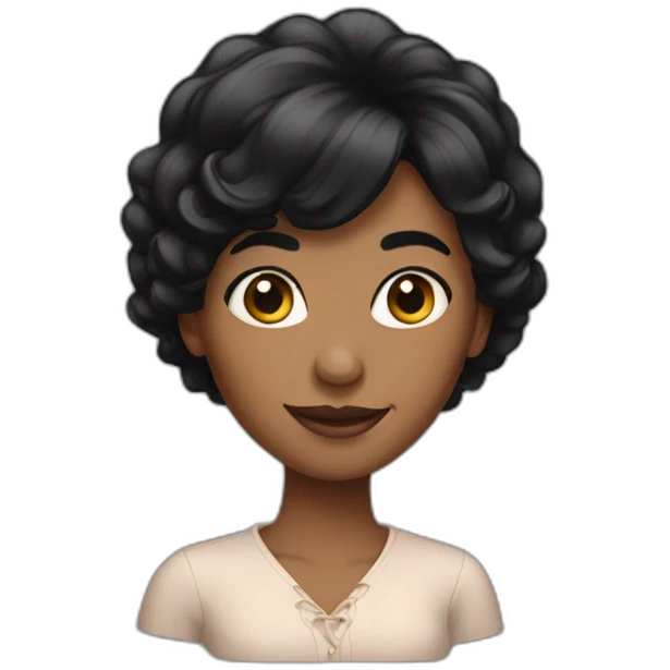 short black hair lady emoji