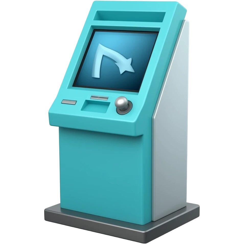 a turquoise digital kiosk emoji