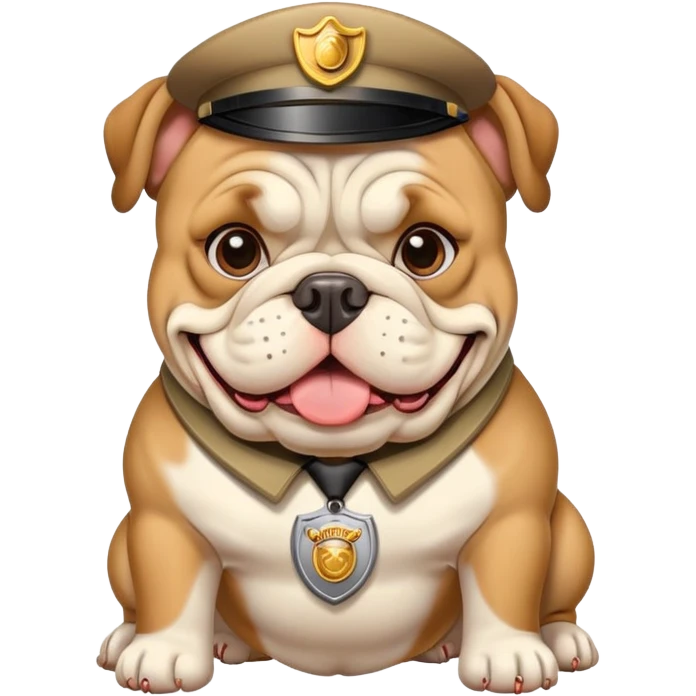 bulldog with a security badge emoji