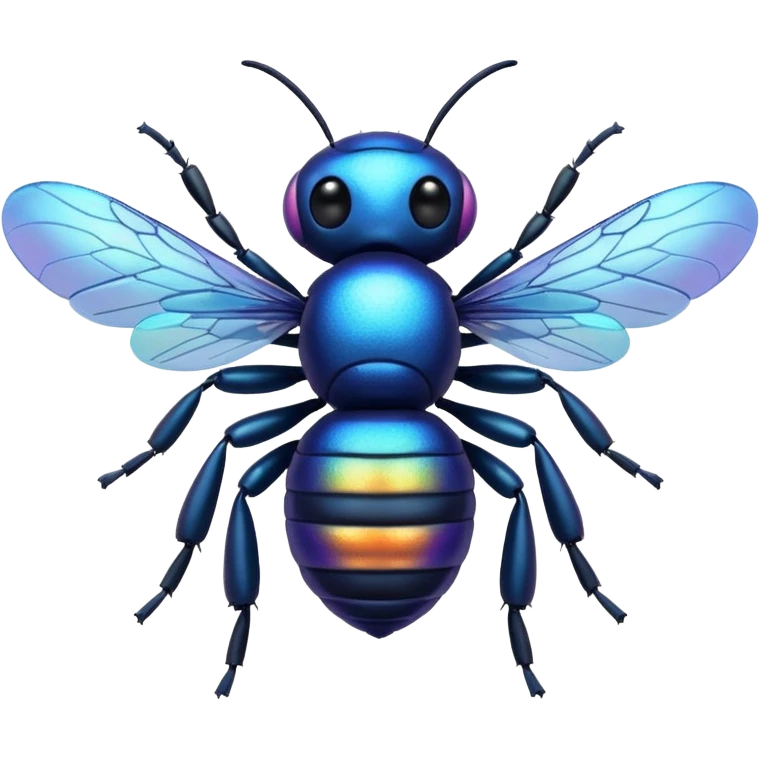 blue bee that is blue-colored emoji
