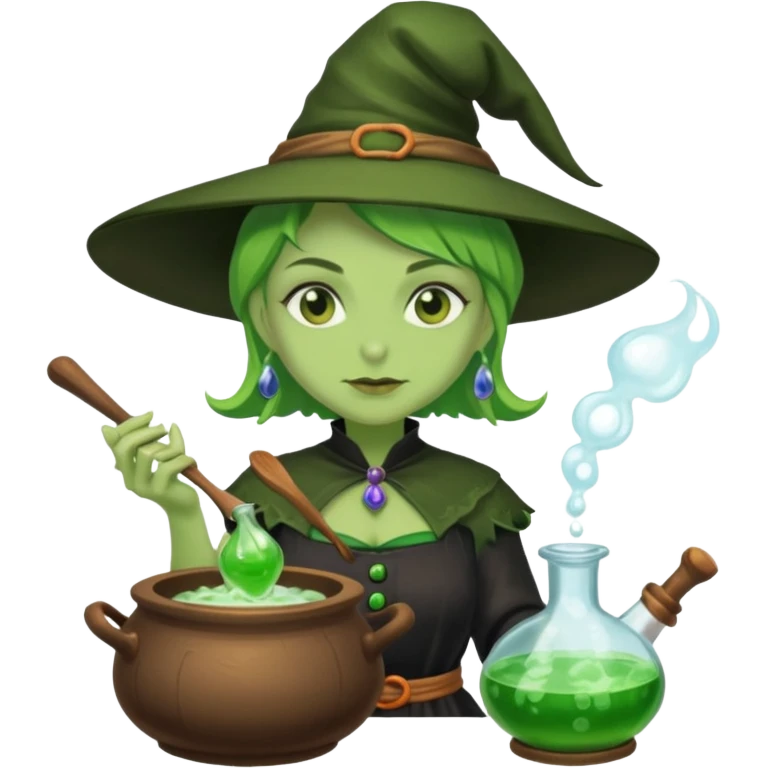 green witch cooking potion emoji
