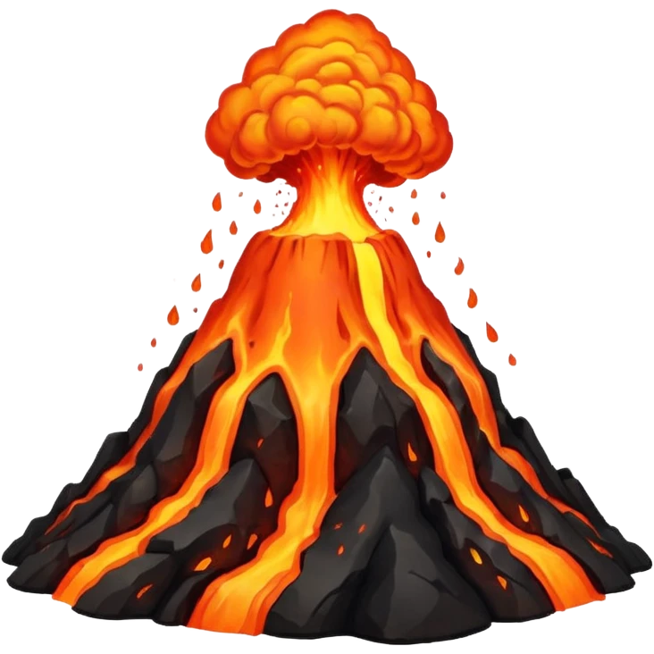 volcano big lava eruption no smoke emoji