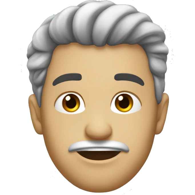 Gordo blanco con cabello negro peinado de lado emoji