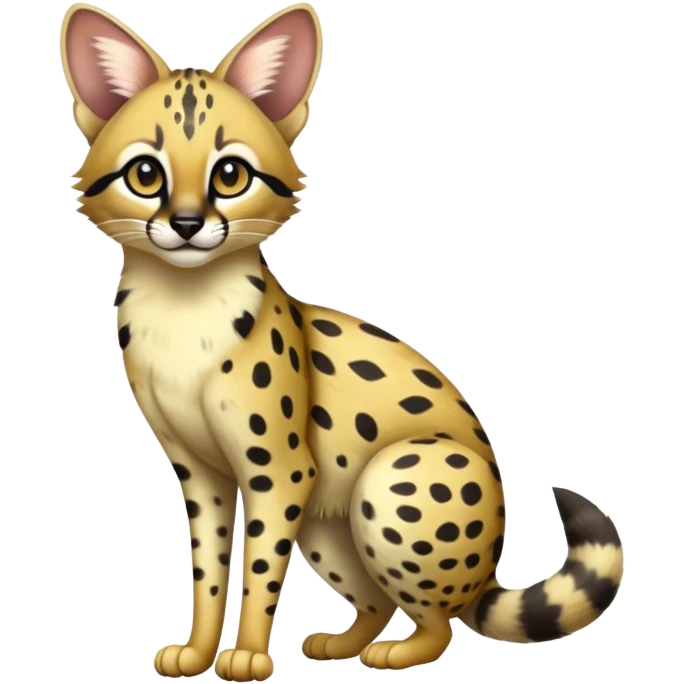 Serval-Genet-Civet-hybrid, full body emoji