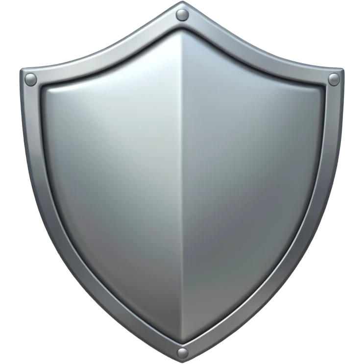 generate a ultra realistic shiny steel shield emoji