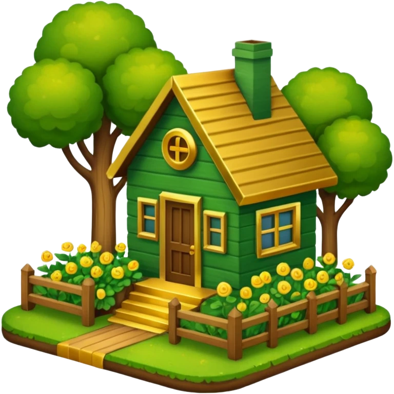 a home which has garden like and the home has slack emoji,  emoji