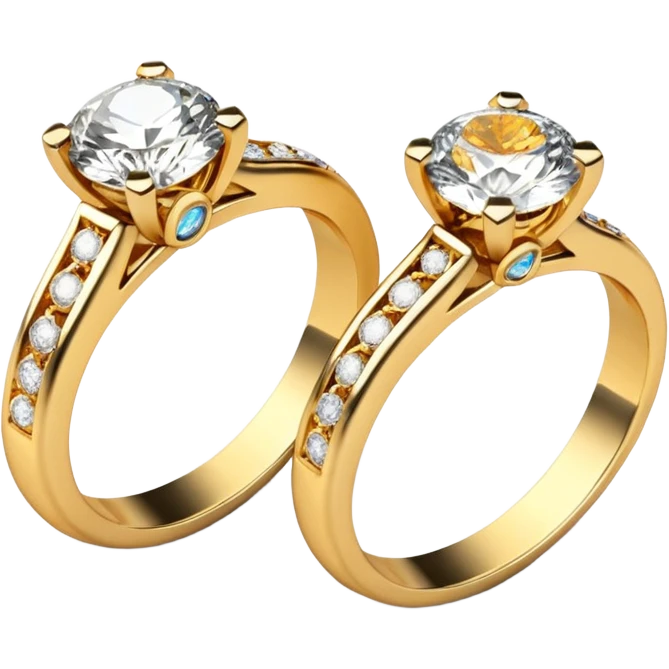 two ndian engagements rings next to each other emoji