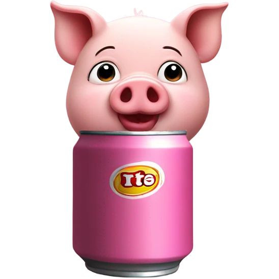 A pig drinking cola emoji