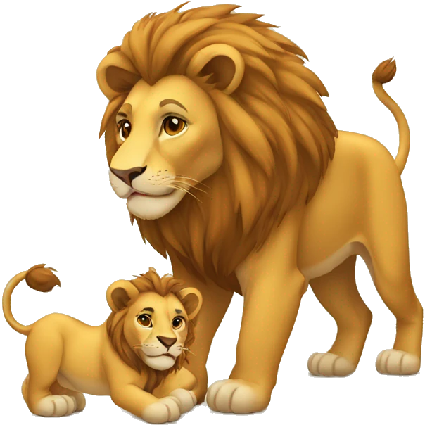 lion and cub emoji