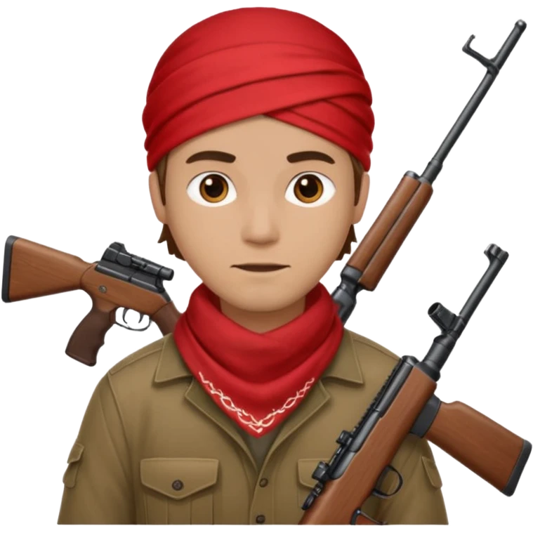A man with bandana and a rifle  emoji