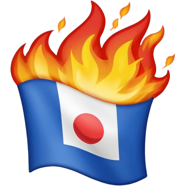 emoji bandera de francia ardiendo emoji