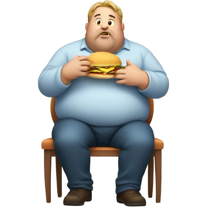 fat guy eating emoji