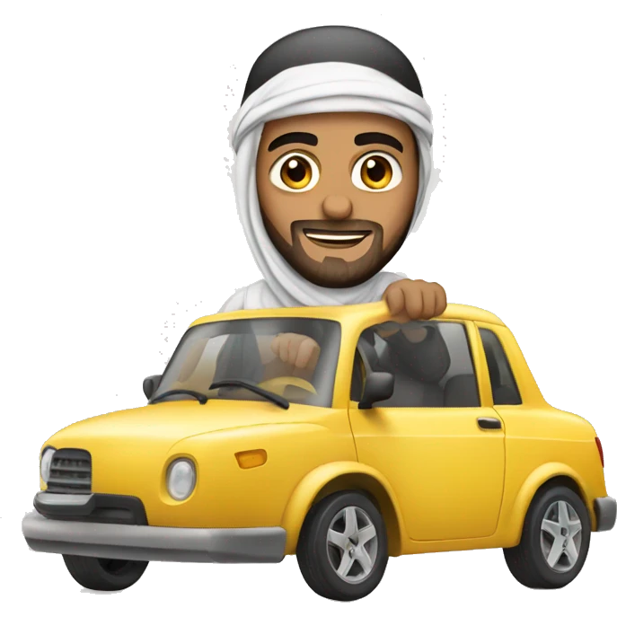 Arab with car emoji