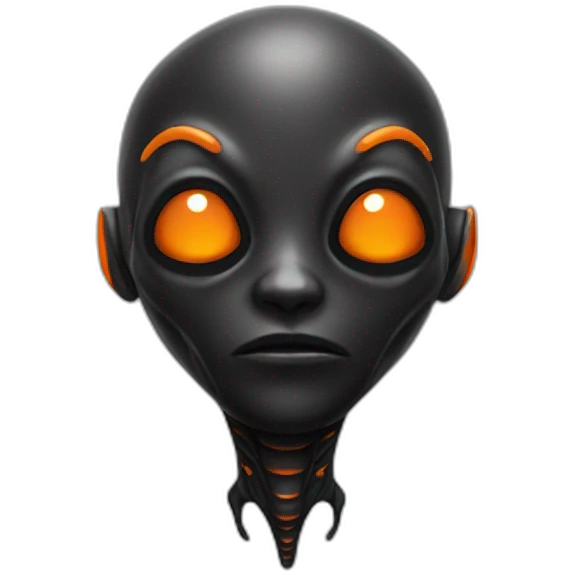 alien black with orange details emoji