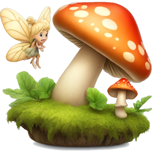 Mushroom with a cute fairy  emoji