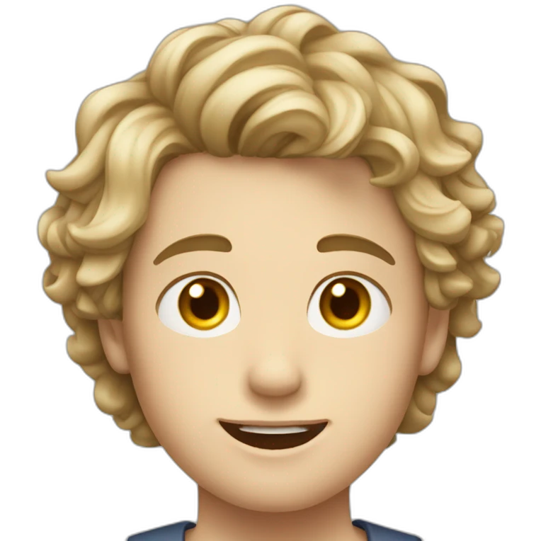 a boy have 13 years old have a wavy hair and white skin emoji