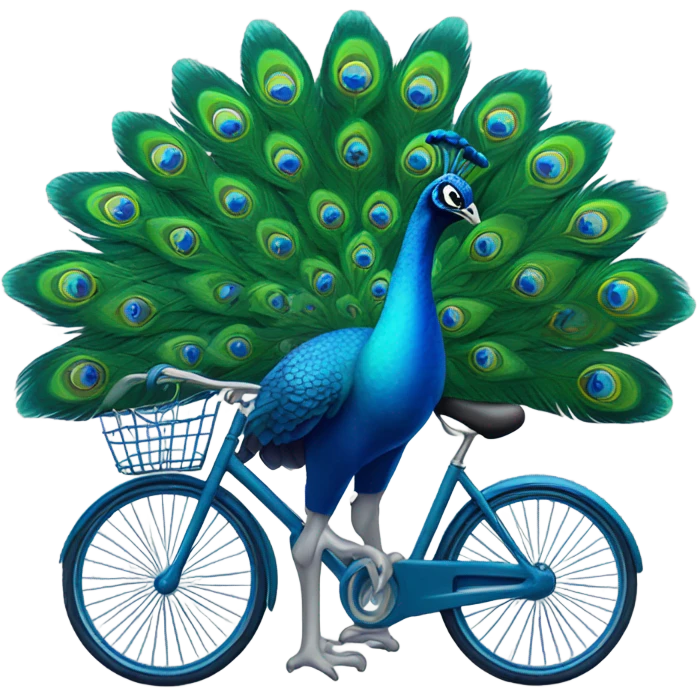 Peacock riding bike emoji