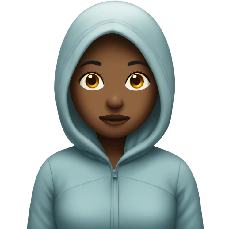 A girl with a cold emoji