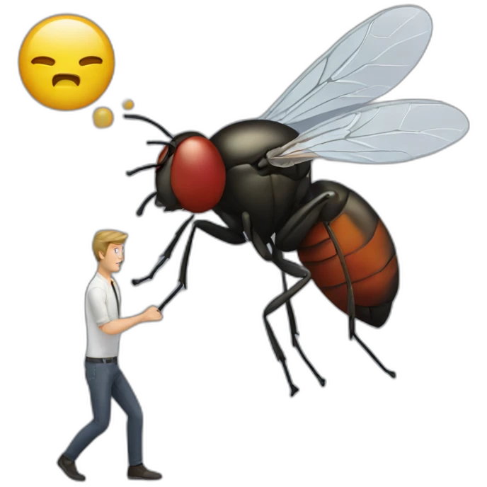 Fly hitting a man emoji