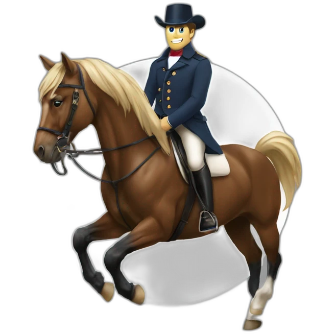 Macron qui fait du cheval emoji