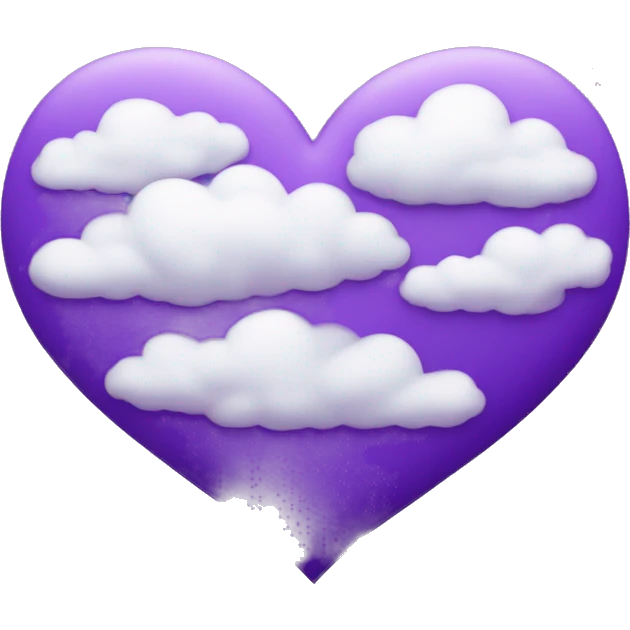 A purple heart with clouds around it emoji