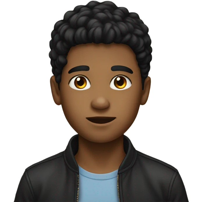 black haired boy portrait emoji