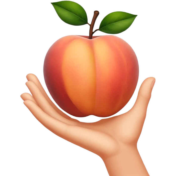 Hand shadow on peach emoji