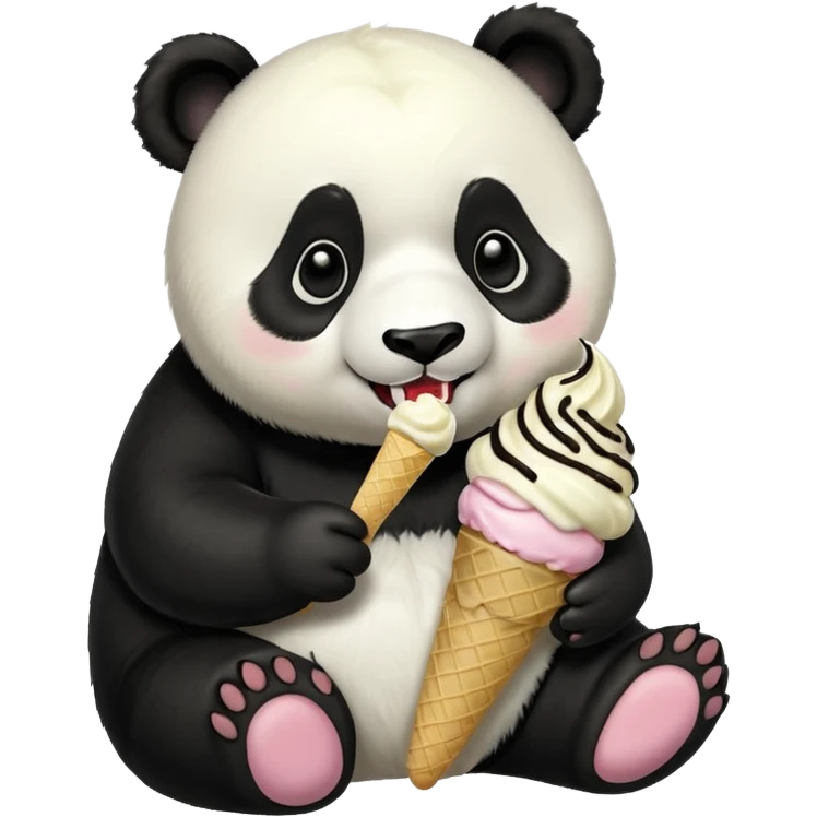 Panda eating ice cream emoji