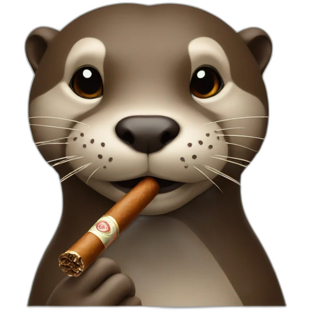 Otter who smokes a cigar emoji