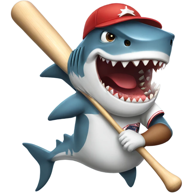 Shark playing baseball emoji