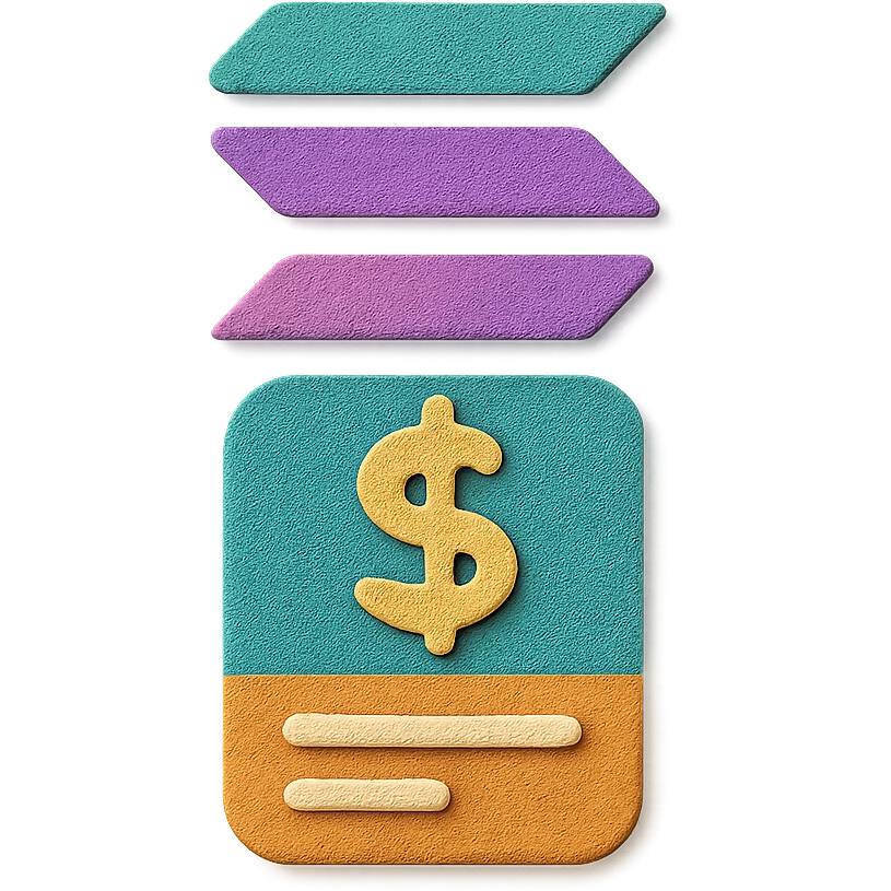 A logo for a solana wallet balance tracker in the macos menubar emoji