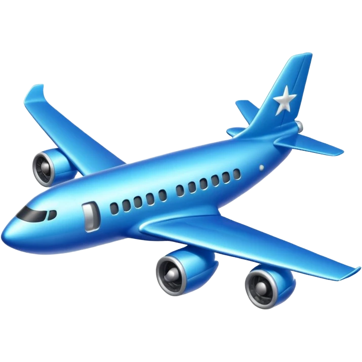 Glitter blue avião emoji