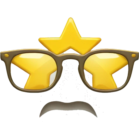 yellow glasses in the shape of a pentagonal star emoji