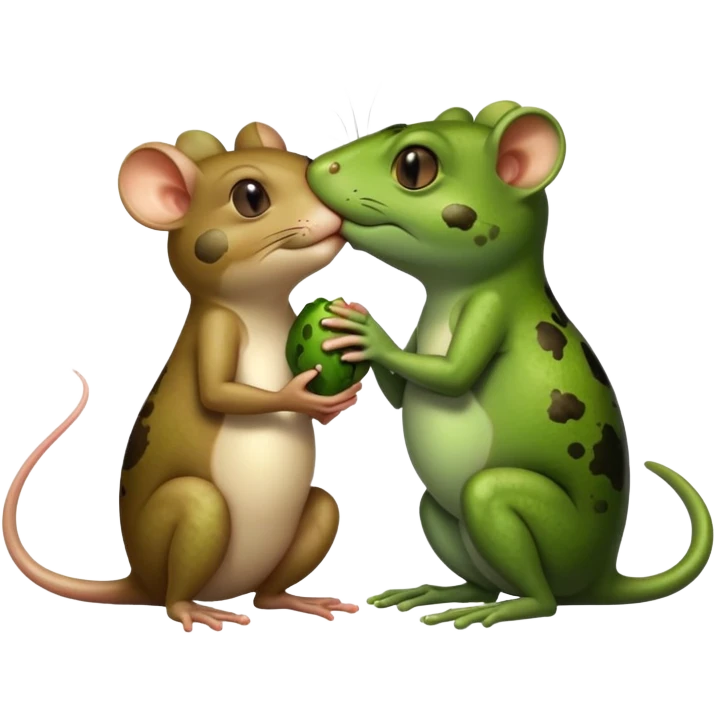 Mad rat kisses the frog emoji